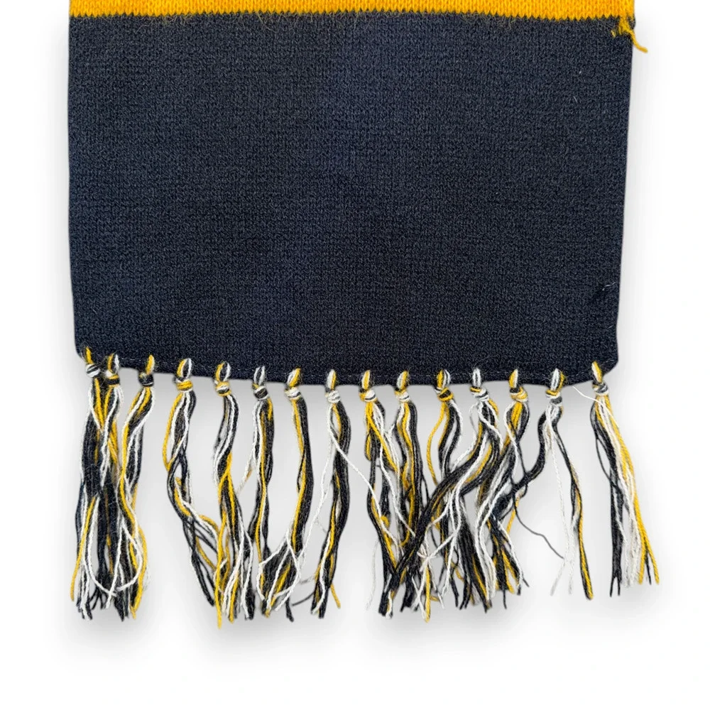 Vintage Ronrico Rum Scarf Black Blue Yellow Orlon Acrylic Knit Swag USA 60s